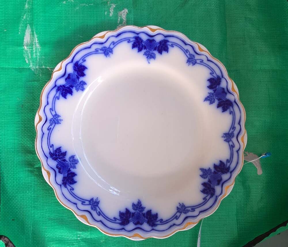 WH Grindley & Co The Hofburg Flow Blue Plate England
10 in. Diameter